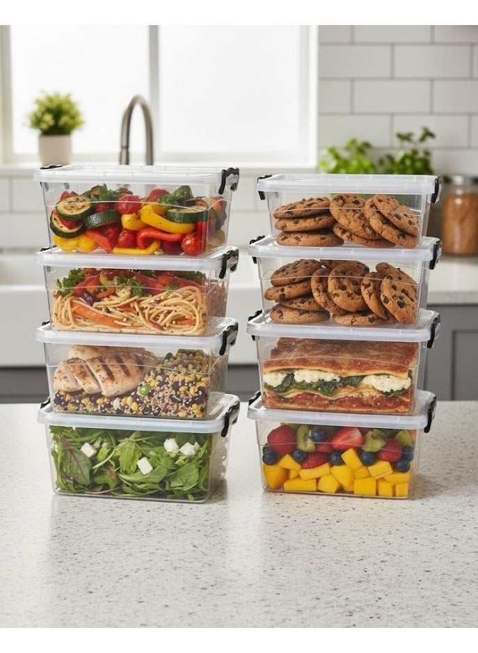 فافيلا طقم علب بلاستيك متعدد الاستخدامات-8قطعة جودة عالية - سعة1.2 لتر - Image 2